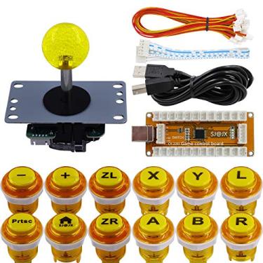 Imagem de SJ@JX Controle de jogo Arcade Codificador USB Gamepad Cherry MX Microswitch Button 8way Joystick para Nintendo Switch PC PS3 Retropie Raspberry Pi MAME