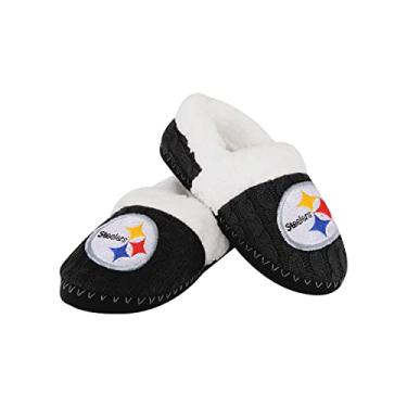 Imagem de FOCO NFL Women's Team Color Faux Fur Logo Mocassim Pantufas, Pantufas de mocassim com logotipo de pele sintética em cor da equipe, Cor do time, 7-8