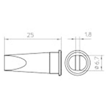 Imagem de Weller Ponta de solda LHT E 0054445199 6,7 mm, preta
