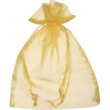 Imagem de Saco de Organza Ouro 10X15CM Pacote com 10 - KIT