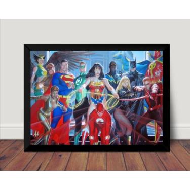 Imagem de Quadro Liga Da Justiça Arte De Alex Ross Poster Moldurado - Fanarte