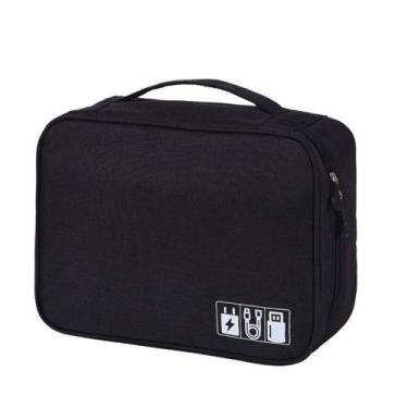 Imagem de Necessaire Bolsa Estojo Organizador de Cabos Fios Carregadores Viagem 