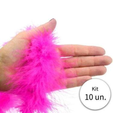 Imagem de Kit 10 Marabus de Pena Pink - Silvia Armarinho
