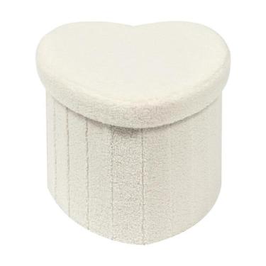 Imagem de Cubo Otomano de Armazenamento B FSOBEIIALEO - Formato de Coração em Bo
