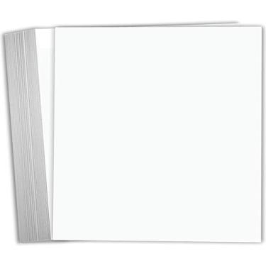 Imagem de Hamilco Papel para scrapbook branco, 30 x 30 cm, peso pesado, 50 kg, cartolina – pacote com 25