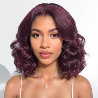 Imagem de Peruca Silky Bob Body Wave 30cm Burgundy 99J Human Hair - TopSilky
