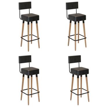 Imagem de Kit 4 Banquetas Barcelona Decor-assento Preto