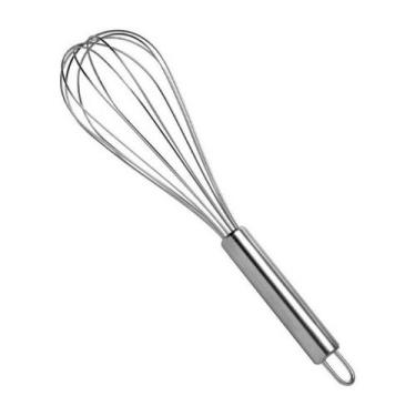 Imagem de Batedor De Ovos Fouet Profissional Prateado De Aço Inox 27,5cm - Wincy