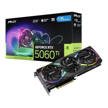 Imagem de PNY NVIDIA GeForce RTX 5060 Ti Epic-X ARGB OC Triple Fan, placa gráfica (8GB GDDR7, 128-bit, Boost Speed: 2692 MHz, SFF-Ready, PCIe 5.0, HDMI/DP 2.1, 2 compartimentos, NVIDIA Blackwell Architecture