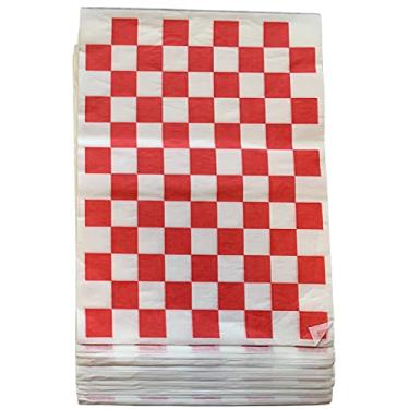 Imagem de Forro de cesta de papel xadrez vermelho 23 x 30 cm (50)