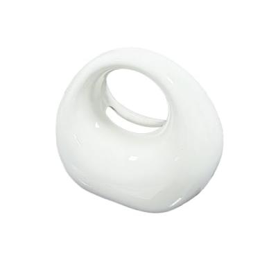 Imagem de Porta-lenços de papel em forma de saco de cerâmica adequado para hotel, quarto, suporte de caixa de lenços de cozinha (branco)