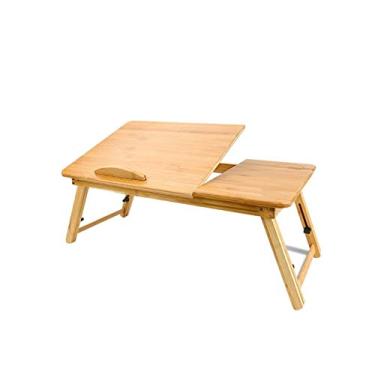 Imagem de Mesa lateral em forma de C, dobrável e ajustável, mesa de laptop portátil de madeira maciça, dois tamanhos (e dois estilos, com gavetas, sem gavetas) Mesa opcional sobre a cama (sem gavetas (50 x 30