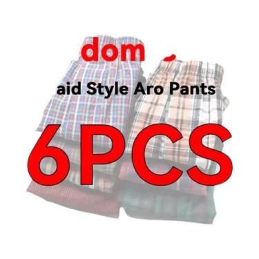 Imagem de Cuecas Boxer Masculinas De Algodão Xadrez Confortáveis E Respiráveis C