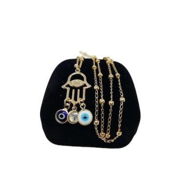 Imagem de Colar Luxjóias Premium 47cm Feitos em Banhado a Ouro Cadeado 2mm - Lux