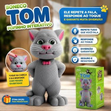 Imagem de Brinquedo Gato Tom Fofinho Infantil Interativo Sensorial Falante Repet