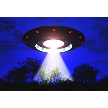 Imagem de Yeele Pano de fundo de OVNI de 1,5 x 2,4 m para fotografia ficção científica invasão alienígena imagens de espaçonave infantil menino criança retrato cabine de fotos fotografia fotografia vinil estúdio vídeo adereços