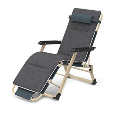 Imagem de HIOD Cadeira de praia espreguiçadeira cadeira dobrável cadeira ajustável dobrável armazenamento conveniente 17852 cm, cinza B