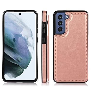 Imagem de Estojo de couro tipo carteira slim fit para Samsung Galaxy S22 Ultra S21 Plus S20 FE S10 Lite S10 S9 S8 S7 Note 20 Ultra 10 Lite 9, ouro rosa, para Galaxy S9