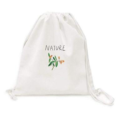 Imagem de Mochila Natural Plants Soloisland Pintura de lona com cordão Bolsa de compras Viagem