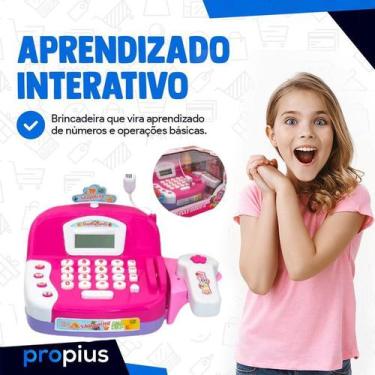 Imagem de Mini Caixa Registradora Infantil Luz E Som Mercado Menino - Fivestar