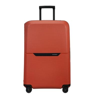 Imagem de Mala Média Magnum Eco Samsonite Polipropileno Cadeado Tsa 4 Rodas Duplas Giro 360 Laranja M