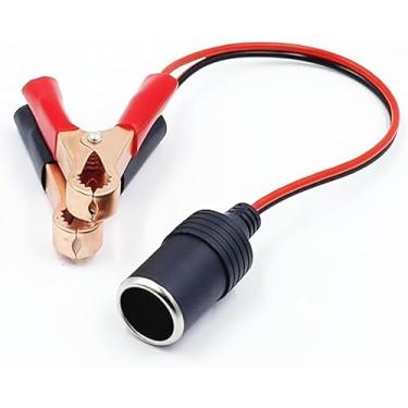 Imagem de 1 peça capa de guitarra acústica 12 V 50 A braçadeiras de bateria terminal clipe de carro para isqueiro soquete adaptador fêmea cabo de extensão com bateria jacaré clipes de crocodilo, iluminação e