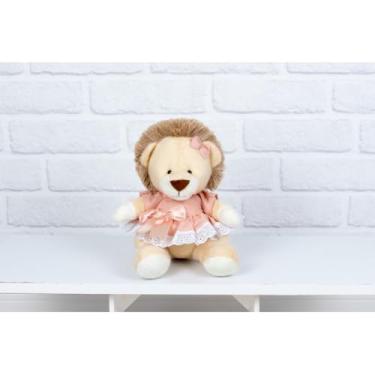 Imagem de PELUCIA SAFARI LEÃO PROVENCE 22 CM/VESTIDO COM LESE (salmão liso)