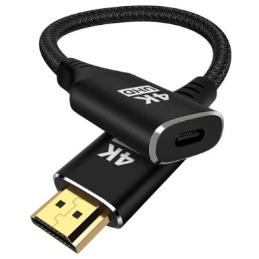 Imagem de Cabo USB C para HDMI 4K, adaptador unidirecional USB C fêmea para HDMI macho, velocidade ultra-alta 4K@60/2K@120Hz para MacBook Pro, Galaxy S8 para S23, iPhone 15 Series, iPad Pro