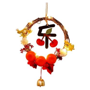 Imagem de Tachiuwa Pré iluminado ano novo chinês grinalda pendurado na parede ornamento artificial pendurado pingente para festa lareira porta festival janela, Style D