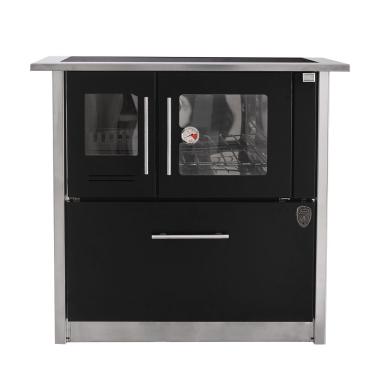 Imagem de Fogão A Lenha Eclipse Direito Preto Chapa Vitroceramica N2