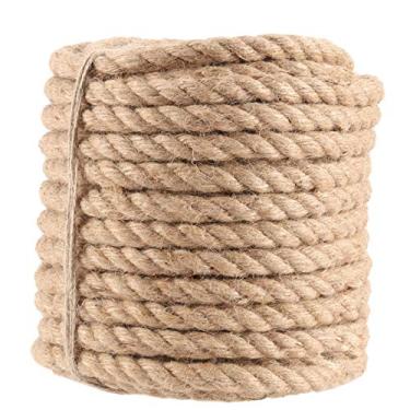 Imagem de KOHAND Corda Manila Torcida, 5/8" 100 Pés, De Juta Natural Para Artesanato, Cânhamo E Sisal Resistente, Decoração Artesanato Ao Ar Livre, Pendurado