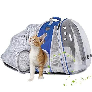 Imagem de halinfer Mochila expansível dupla para gatos, cabe até 9 kg, mochila expansível para animais de estimação para gatos grandes e pequenos filhotes
