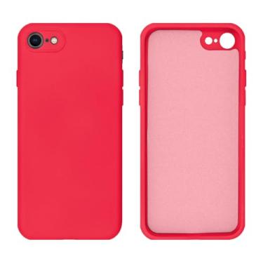 Imagem de Capinha Compativel com iPhone 7, 8, SE 2ª e 3ª Geração Silicone Aveludado com Proteção de Câmera