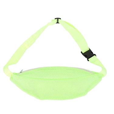 Imagem de Milltrip Pochete de malha de praia, respirável, impermeável, ajustável, portátil, leve, para esportes ao ar livre, para viagens, passeios de barco, corrida, Verde fluorescente, L, Comum