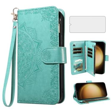 Imagem de Asuwish Capa de celular para Samsung Galaxy S23 Plus S23+ 5G capa carteira celular com protetor de tela de vidro temperado e suporte para cartão de crédito S23plus 23S + S 23 23+ SM-S916U 16.8 cm