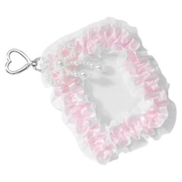 Imagem de Porta-cartões de foto de renda com babados e laços com pingente de manga para cartão de crédito porta-chaves porta-crachá para estudantes, cartão de identidade