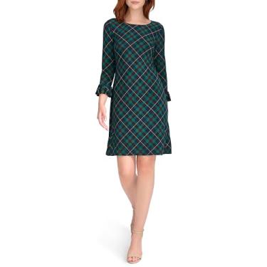 Imagem de Tommy Hilfiger Vestido feminino manga sino, Cipreste Multi, 40