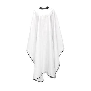 Imagem de Kokiya Capa de barbeiro para salão de cabeleireiro, de salão de cabeleireiro com fecho de pressão ajustável para adultos, capa de corte de cabelo, Branco