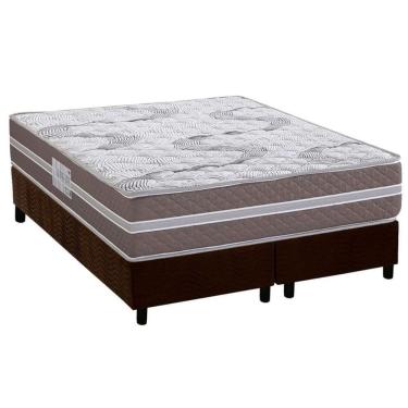 Imagem de Cama Box Queen: Colchão Espuma D33 Herval Long Live + Base Crc Suede Brown (158x198)