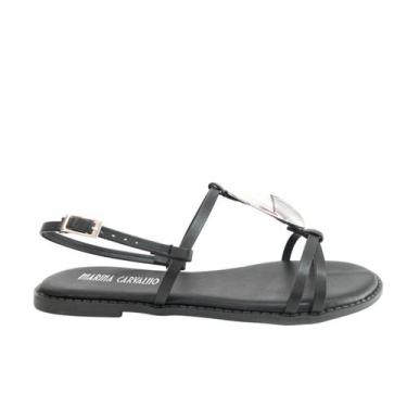 Imagem de Sandália Rasteira Marina Carvalho F1753, Preto, 38
