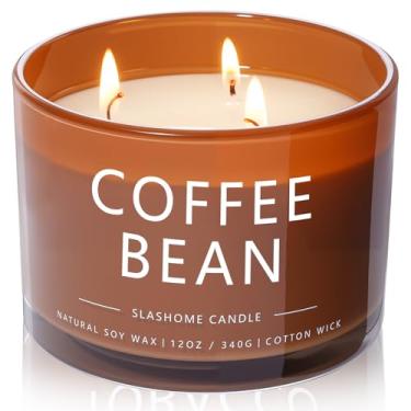 Imagem de Velas com aroma de grão de café, 3 velas grandes para casa perfumadas, 340 g de soja luxuosa, 50 horas de tempo de queima, presentes de aniversário e Natal para mulheres e homens