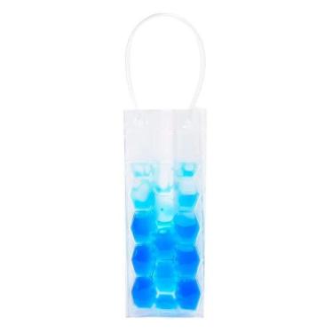Imagem de Sacola térmica para garrafa de vinho Kenya 25x9x9cm azul