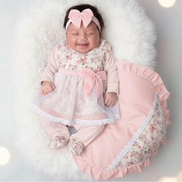 Imagem de Saída de Maternidade Menina Aconchego Lívia Salmão 5 Peças P