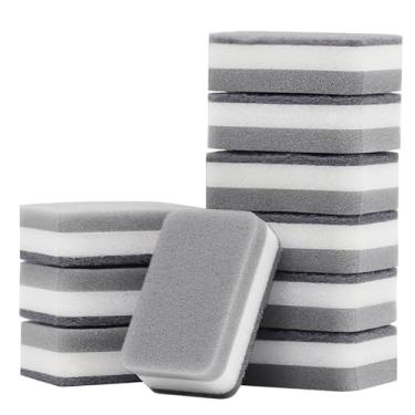 Imagem de Esponja de Limpeza Três Camadas Lateral Lavagem Louça para Cozinha Doméstica Escova Limpar Panelas Tarefas Domésticas