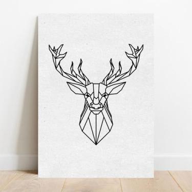 Imagem de Placa Decorativa Minimalista Cervo - TaColado, 30x40cm