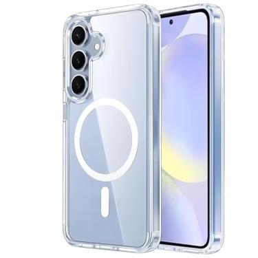 Imagem de Capa Mag-safe para Samsung [Galaxy S24+ PLUS] Capinha Slim Premium com [Proteção de Câmera] Magnetica Clear Case Transparente [Anti-Amarelamento], Compatível com MagSafe e Anti Impacto