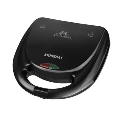 Imagem de Sanduicheira Grill Antiaderente 750 Watts Preta S-12 Mondial