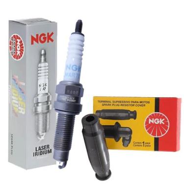 Imagem de Kit Vela Laser Iridium E Cachimbo Cb 300f Twister  Cb 250f Twister Ngk