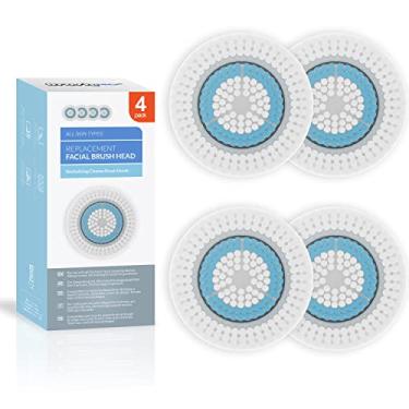 Imagem de Escova de limpeza facial Brushmo compatível com cabeça de escova de limpeza revitalizante, pacote com 4