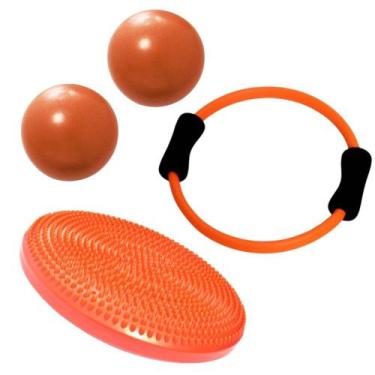 Imagem de Disco Inflavel Equilibrio + Anel Flexivel + 2 Overball Para Pilates 25